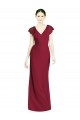 Bordeaux Trompette Col V Mousseline Longue Robes demoiselle d'honneur Outlet