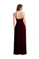 Bordeaux foncé Trapèze Bretelles spaghetti Mousseline Longue Robes demoiselle d'honneur Outlet