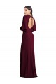 Bordeaux foncé Trompette Bateau Crêpe Stretch Longue Formelles Robes demoiselle d'honneur / Robes de soirée / Robes de bal Outlet