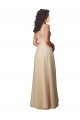 Champagne Trapèze Col V Tulle Dentelle Longue Robes demoiselle d'honneur Outlet