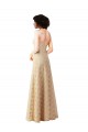 Champagne Trapèze Dentelle Longue Robes demoiselle d'honneur Outlet