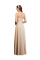 Champagne Trapèze Licou Mousseline Longue Robes demoiselle d'honneur Outlet