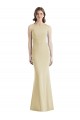 Champagne Trompette Bateau Crêpe Stretch Longue Robes demoiselle d'honneur / Robes de bal Outlet