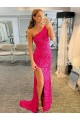Fourreau Balayage train Paillettes Velours Courte Robes de bal Outlet