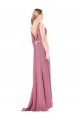 Fourreau Col Haut Mousseline Longue Robes demoiselle d'honneur / Robes de bal Outlet