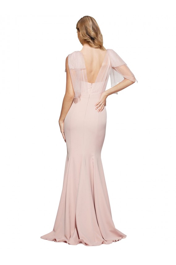 Fourreau Crêpe Stretch Tulle Longue Formelles Robes demoiselle d'honneur / Robes de soirée / Robes de bal Outlet