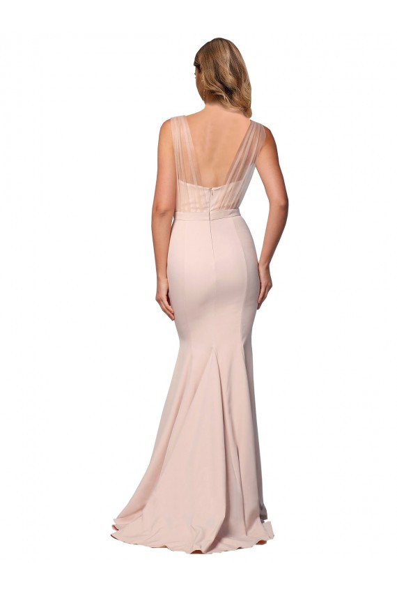 Fourreau Crêpe Stretch Tulle Longue Formelles Robes demoiselle d'honneur / Robes de soirée / Robes de bal Outlet