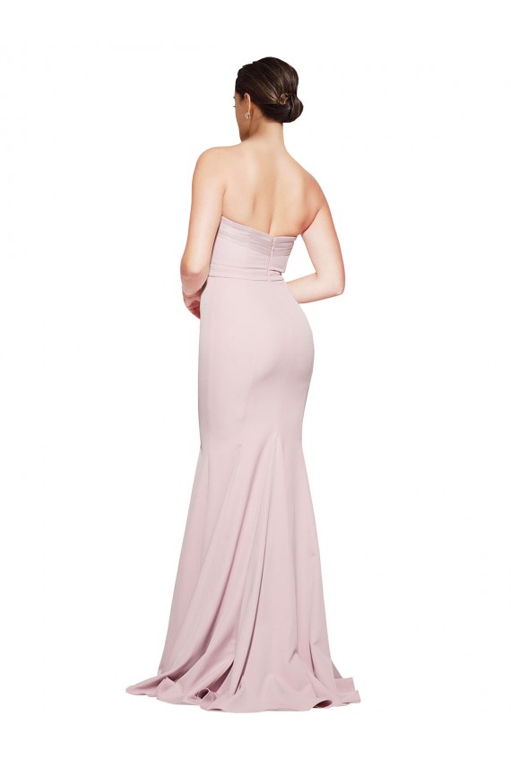 Fourreau Sans bretelle Balayage train Crêpe Stretch Longue Formelles Robes demoiselle d'honneur / Robes de soirée / Robes de bal Outlet