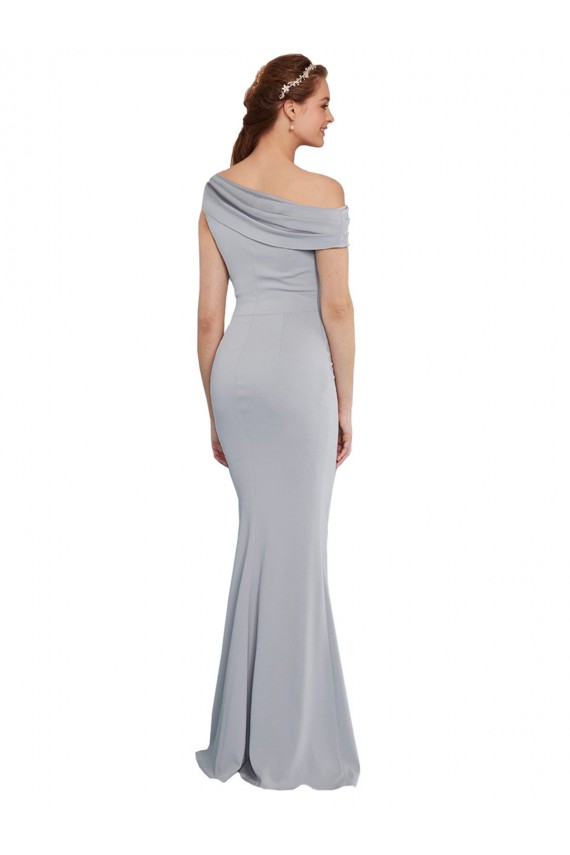 Gris 24 Sirène Crêpe Stretch Longue Formelles Robes demoiselle d'honneur / Robes de soirée / Robes de bal Outlet