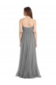 Gris ardoise Trapèze Tulle Longue Robes demoiselle d'honneur Outlet