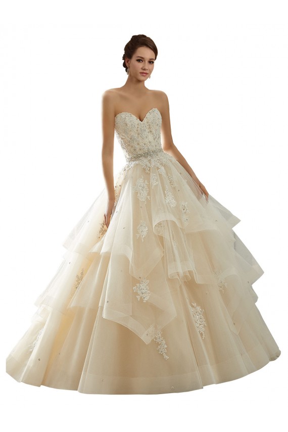 Ivoire & Champagne Princesse Tulle Dentelle Robes de mariée Outlet