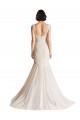 Ivoire & Champagne Sirène Col V Balayage train Tulle Robes de mariée Outlet