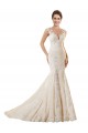 Ivoire & Champagne Sirène Illusion Dentelle Robes de mariée Outlet