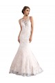 Ivoire & Champagne Sirène Illusion Traîne cathédrale Tulle Dentelle Robes de mariée Outlet