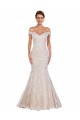 Ivoire & Champagne Sirène Épaule Dénudée Dentelle Classique Robes de mariée Outlet