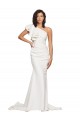 Ivoire Fourreau Balayage train Crêpe Stretch Longue Robes demoiselle d'honneur / Robes de bal Outlet