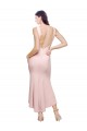 Rose Fourreau Col Haut midi Crêpe Stretch Courte Asymétrique Robes demoiselle d'honneur / Robes de soirée / Robes de cocktail Outlet