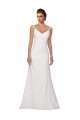 Ivoire Fourreau Col V Mousseline Robes de mariée Outlet