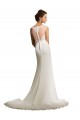 Ivoire Fourreau Illusion Mousseline Dentelle Robes de mariée Outlet