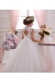 Ivoire Princesse Col Haut Tulle Dentelle Longue Robes de demoiselle d'honneur - fillette Outlet