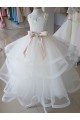 Ivoire Princesse Col Haut Tulle Dentelle Longue Robes de demoiselle d'honneur - fillette Outlet