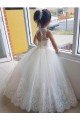 Ivoire Princesse Col Haut Tulle Dentelle Longue Robes de demoiselle d'honneur - fillette Outlet