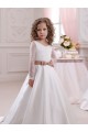 Ivoire Princesse Col V Satiné Dentelle Longue Robes de demoiselle d'honneur - fillette Outlet
