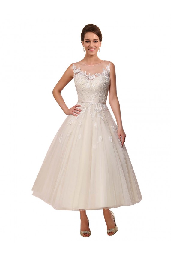 Ivoire Princesse Illusion Tulle Dentelle Robes de mariée Outlet