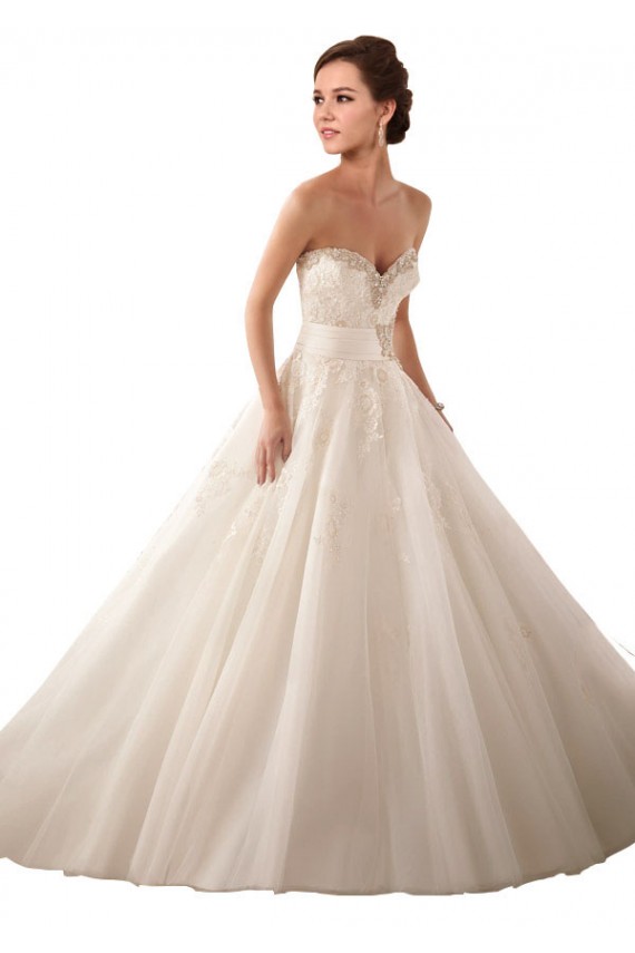 Ivoire Princesse Satiné Tulle Dentelle Robes de mariée Outlet