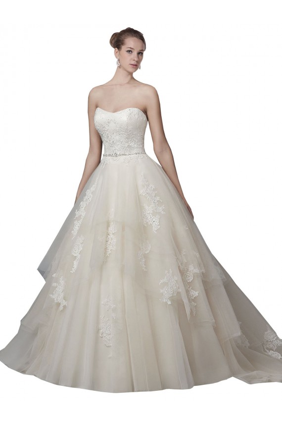 Ivoire Princesse Scoop Sans bretelle Tulle Dentelle Robes de mariée Outlet