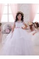 Ivoire Princesse Tulle Dentelle Longue Robes de demoiselle d'honneur - fillette Outlet