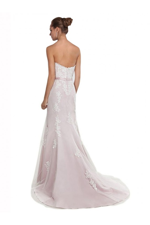 Ivoire & Rose Sirène Sans bretelle Balayage train Tulle Dentelle Plage Robes de mariée Outlet