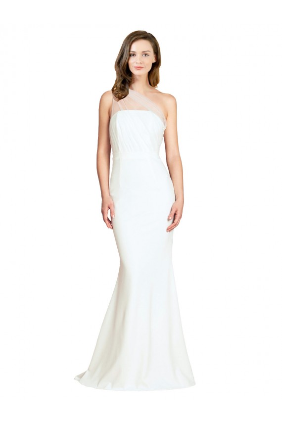 Ivoire Sirène Balayage train Crêpe Stretch Tulle Longue Formelles Robes demoiselle d'honneur / Robes de soirée Outlet