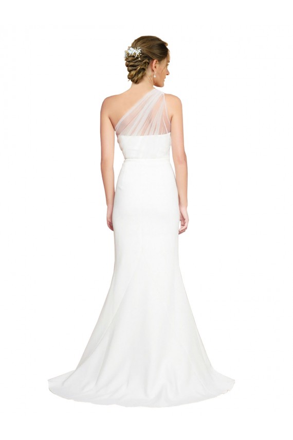 Ivoire Sirène Balayage train Crêpe Stretch Tulle Longue Formelles Robes demoiselle d'honneur / Robes de soirée Outlet