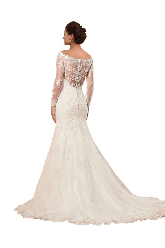 Ivoire Sirène Bateau Dentelle Robes de mariée Outlet