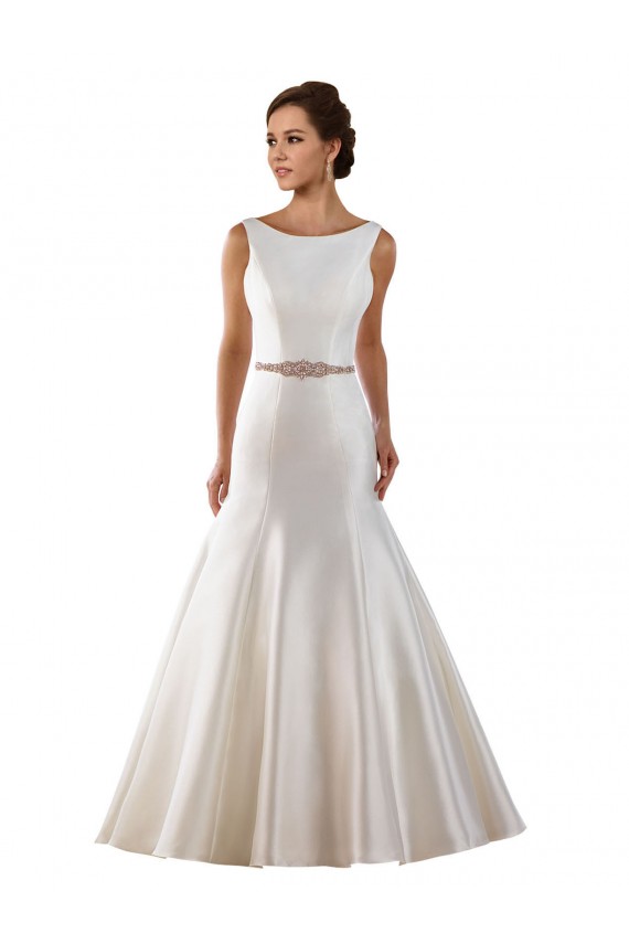 Ivoire Sirène Bateau Satiné Robes de mariée Outlet