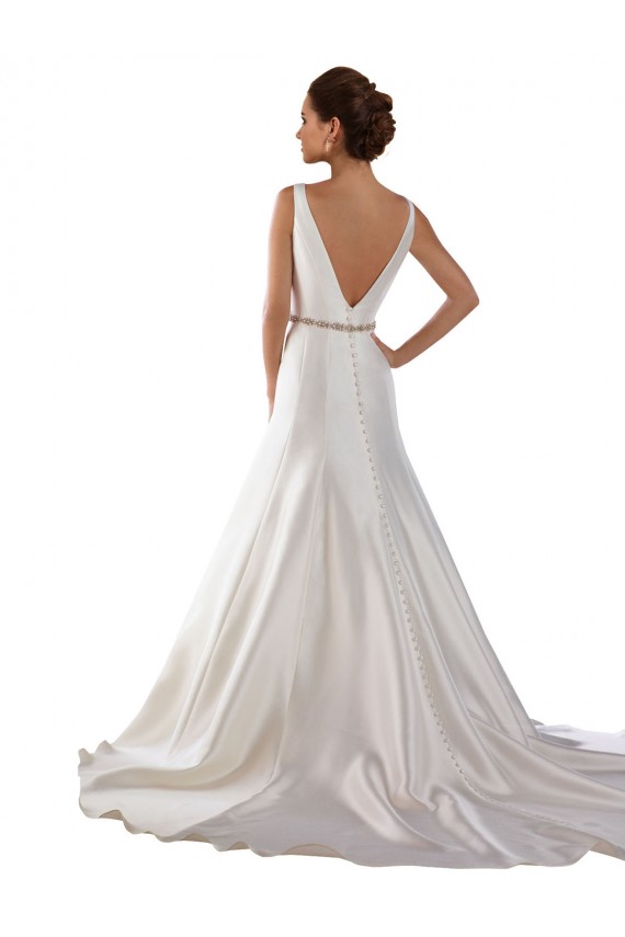 Ivoire Sirène Bateau Satiné Robes de mariée Outlet