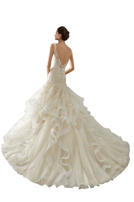 Ivoire Sirène Col V Tulle Robes de mariée Outlet