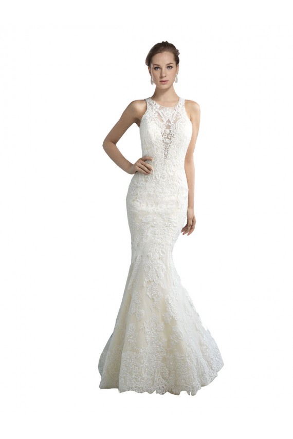 Ivoire Sirène Illusion Tulle Plage Robes de mariée Outlet