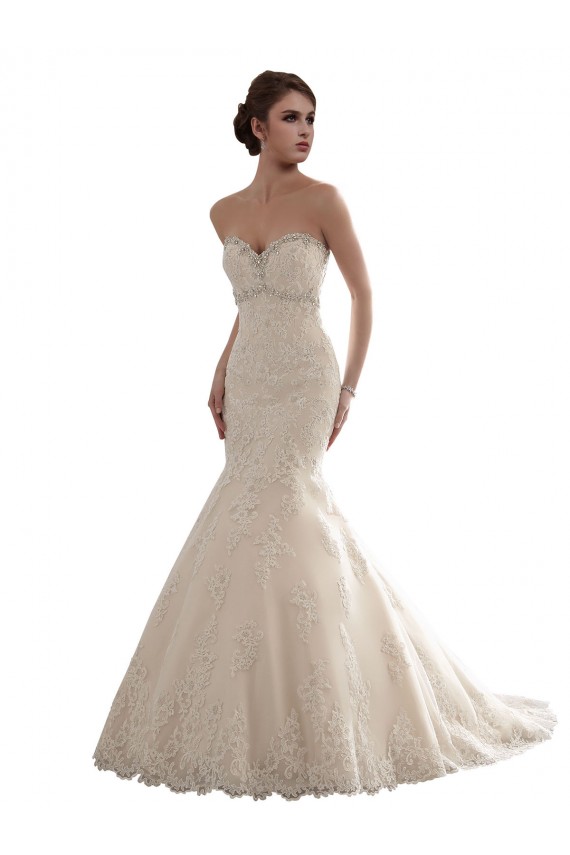 Ivoire Sirène Tulle Dentelle Classique Robes de mariée Outlet
