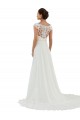 Ivoire Trapèze Bateau Mousseline Classique Robes de mariée Outlet