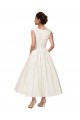 Ivoire Trapèze Col V Satiné Robes de mariée Outlet