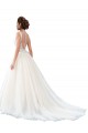 Ivoire Trapèze Illusion Traîne cathédrale Tulle Dentelle Plage Robes de mariée Outlet