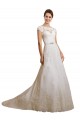 Ivoire Trapèze Illusion Tulle Dentelle Classique Robes de mariée Outlet