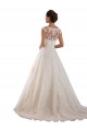 Ivoire Trapèze Illusion Tulle Dentelle Classique Robes de mariée Outlet