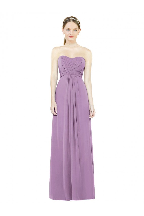 Lavande foncée Trapèze Mousseline Longue Robes demoiselle d'honneur Outlet