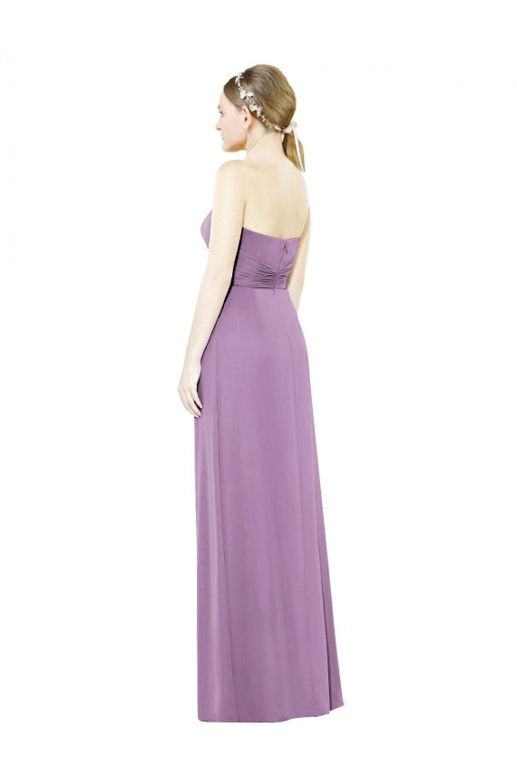 Lavande foncée Trapèze Mousseline Longue Robes demoiselle d'honneur Outlet
