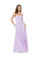 Lilas Trapèze Bretelles spaghetti Col Carré Mousseline Longue Robes demoiselle d'honneur Outlet
