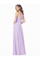 Lilas Trapèze Bretelles spaghetti Col Carré Mousseline Longue Robes demoiselle d'honneur Outlet