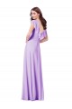 Lilas Trapèze Col V Mousseline Longue Robes demoiselle d'honneur Outlet